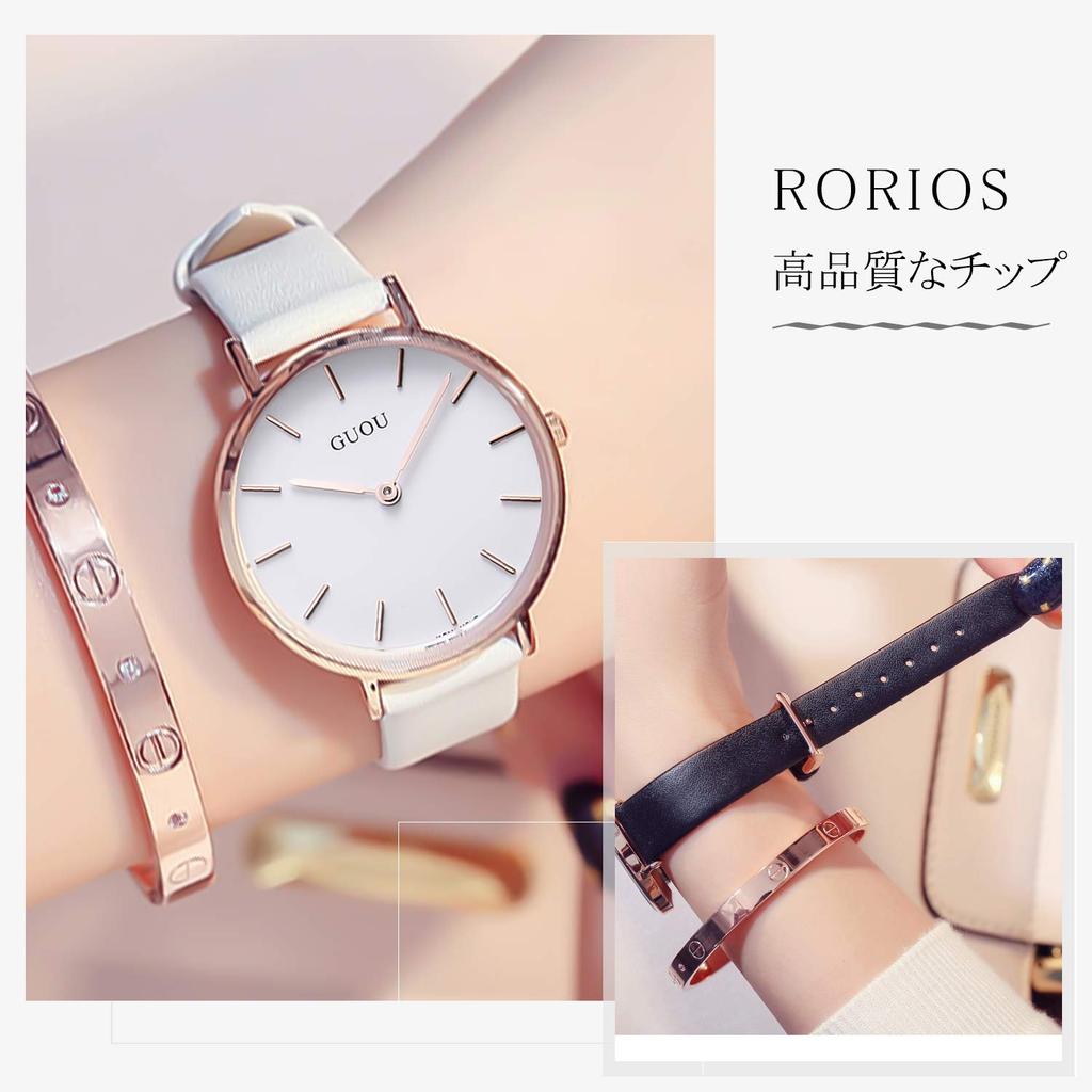 RORIOS Simple Leather Date Quartz Analog Perfect for College Casual and Size Small Women's Watch, Band, Display, Movement, Display, Waterproof,