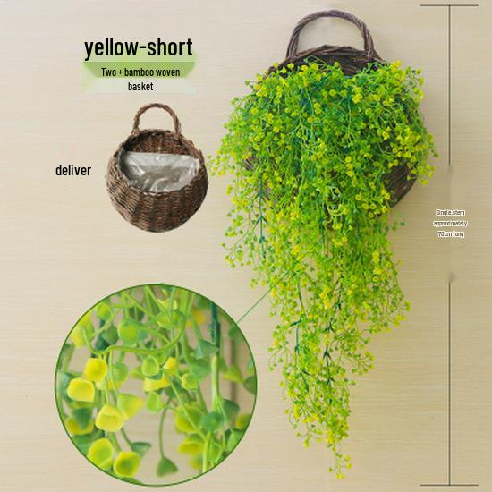 Golden Bell Willow Artificial Trailing Flower Vine for Indoor Wall Decoration