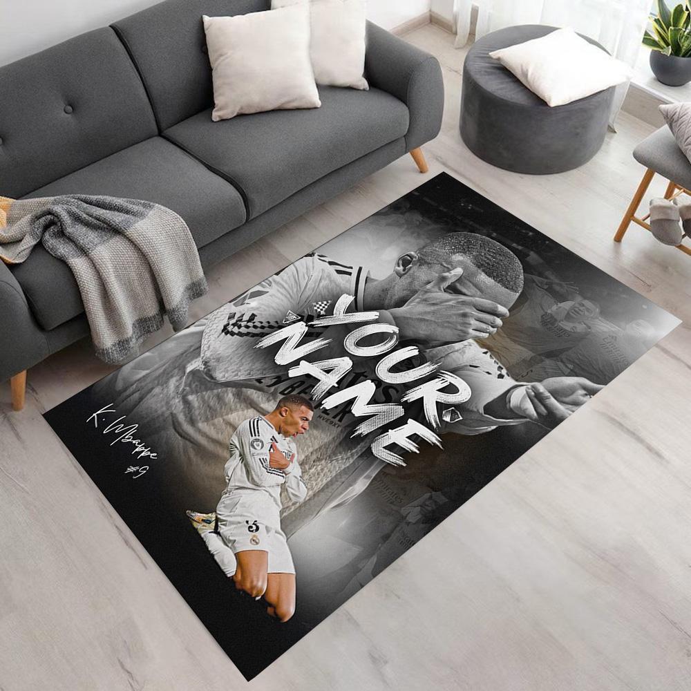 Mbappé Customizable Name Area Rug Suitable for Game Room Foyer Decorate room Dining Room Antislip Carpet Anime Office Decor
