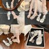 Fairy rhinestone bow with sandals girl summer 2025 new fashion versatile stiletto high heels