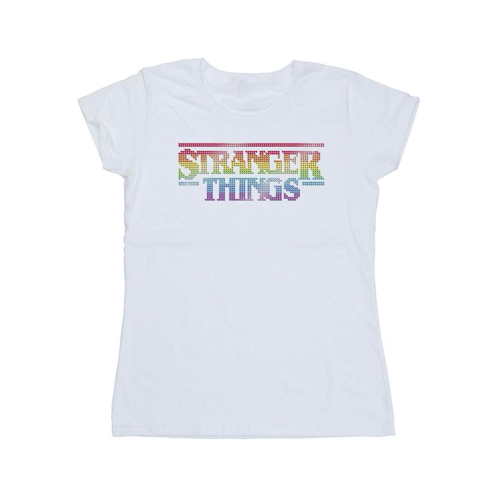 Netflix Womens/Ladies Stranger Things Rainbow Dot Logo Cotton T-Shirt