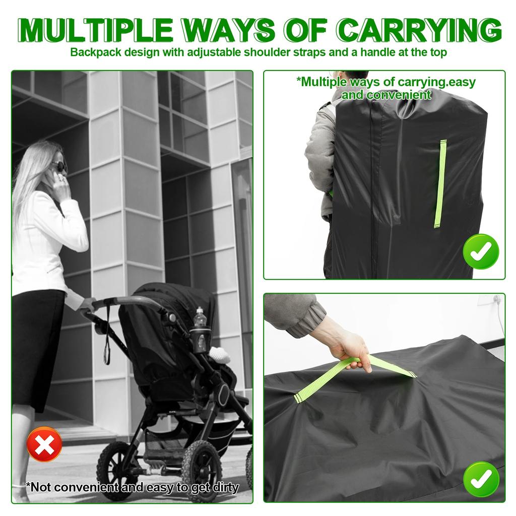Stroller Bag for Airplane Waterproof Oxford Cloth Stroller Travel Bag with Adjustable Shoulder Strap Practical Travel