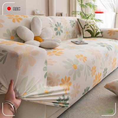 Summer Printed Ice Silk Sofa Cover New Modern and Simple Mat Cushion Sofa Cover  All Purpose Cover with Fabric