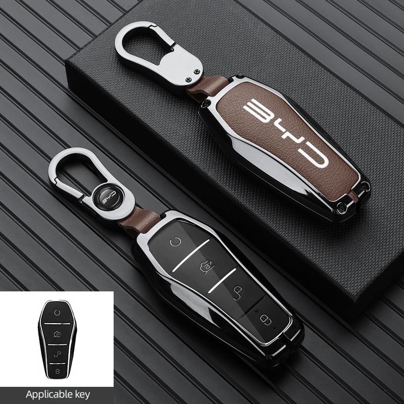 Car Remote Key Case Fob Cover Holder Shell Bag for BYD Song Plus Atto 3 Han EV Tang DM Qin Seal Dolphin Keychain AccessoriesP