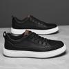 Herrenschuhe Lederschuhe erste Schicht Rindsleder Board Schuhe Trend Low-Top Sport- und Freizeitschuhe Herren kleine schwarze Schuhe