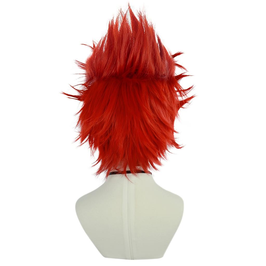 Synthetic Short Red Kirishima Eijiro Sanji Cosplay Costume Wig for Halloween Christmas Thanksgiving Day