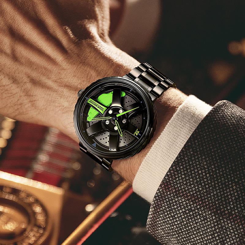 SVJ Men's Large Dial Waterproof Luminous Wristwatch with 3D Hollow Design