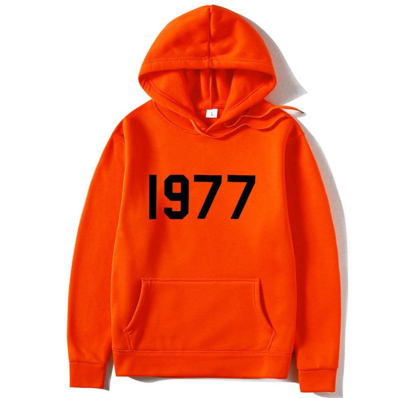 High Street 1977 Trendy Brand Fashion Printed Hooded Sweater Men's and Women's Jacket Couples Sweatshirt