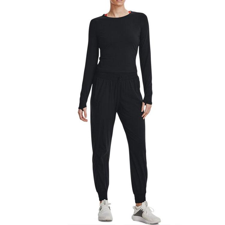 Under Armour Camiseta Deportiva de Entrenamiento con Cuello Redondo y Manga Larga para Mujer tops Negro 1371020-001