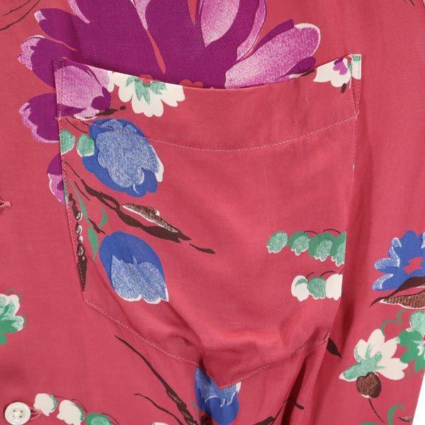 RALPH LAUREN Floral Short sleeve Open collar shirt 4 Pink Open collar Women Used