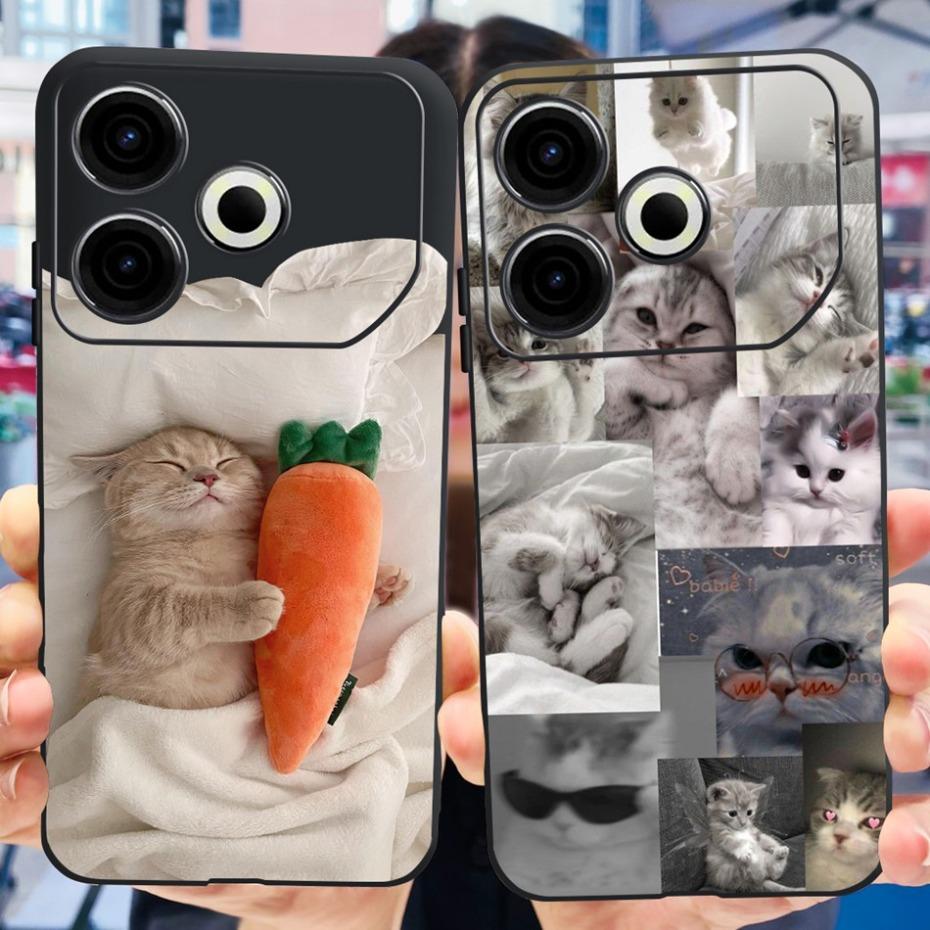 2024 Fashion Case For Tecno Pova 6 Neo Black Silicone Soft TPU Back Cover For Tecno Pova 6Neo 4G Phone Cases