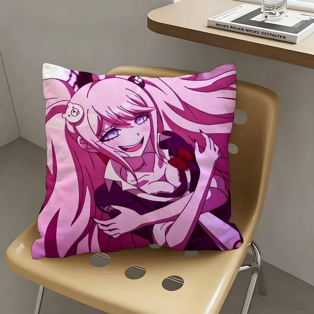 1pc Cartoon Junko Enoshima Pillow Case Fashion Square Pillowcase Bedroom Sofa Room Ins Decoration Leisure