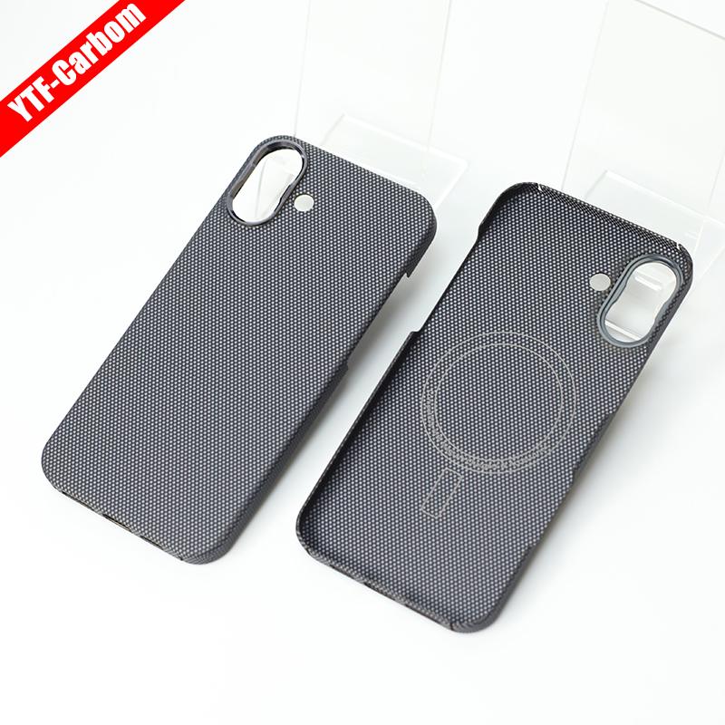 YTF-Carbon for iPhone16Promax Carbon Fiber Mobile Phone Case Aramid Fiber Magnetic 16Pro Protective Case Business 16plus