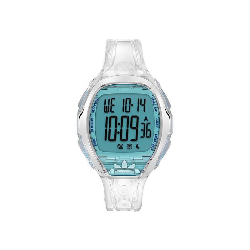 Adidas Originals Watch Electronic Movement Blue Dial Unisex Three Stripes Sports Couple Watch Unisex watches AOFH250032I Black