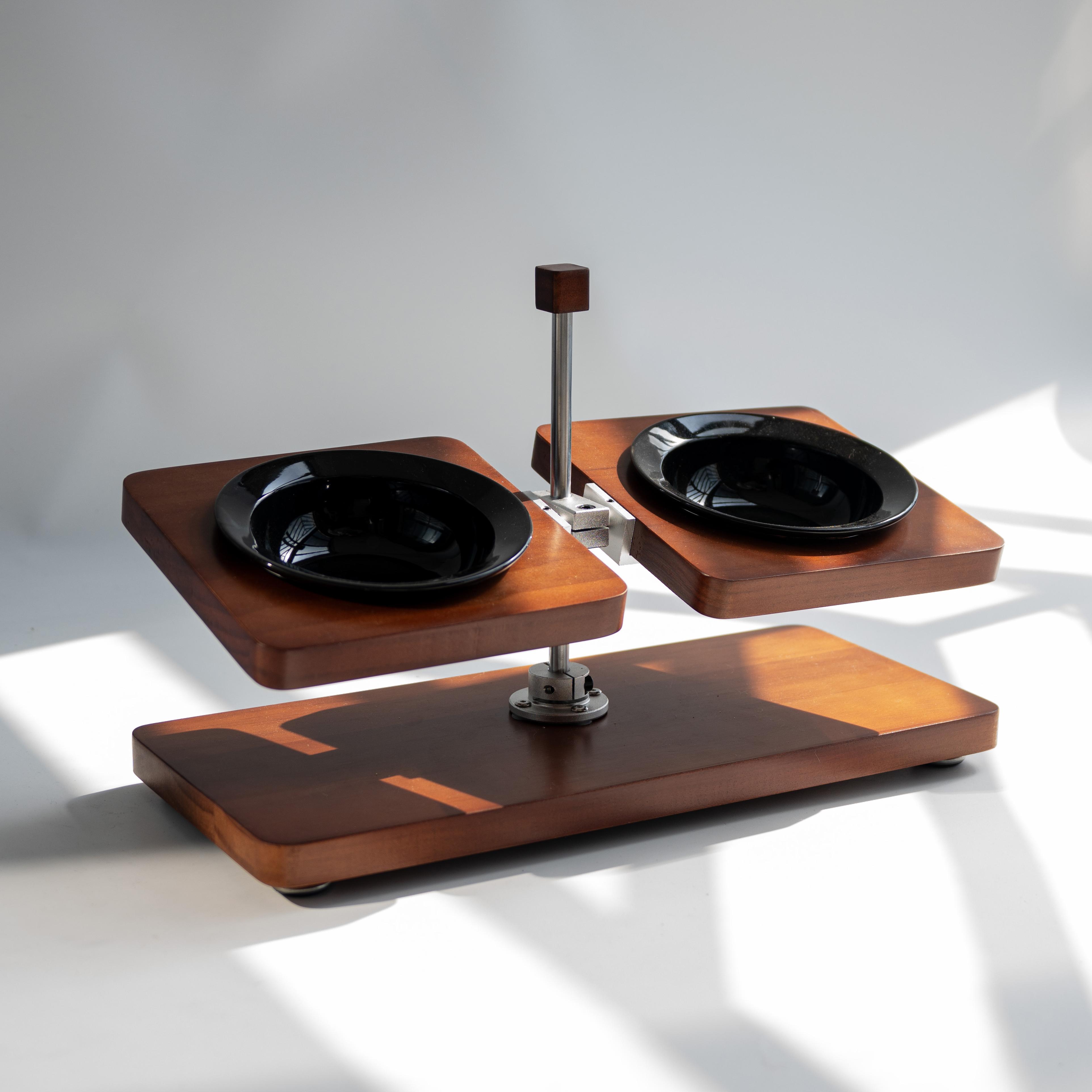 

Height Angle Adjustable Log Pet Dining Table Pet Bowl Neck Protection Bowl Cat BowlRack