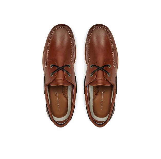 Polobotky Tommy Hilfiger Th Boat Shoe Core Lth FM0FM05569 hnědé