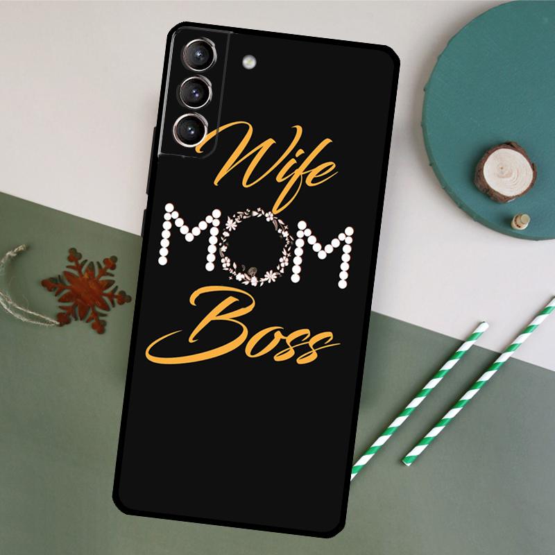 Wife Mom Boss Phone Case For Samsung Galaxy S26 S23 Ultra S20 S21 S22 S24 S25 Plus S10 S25 FE Back Cover