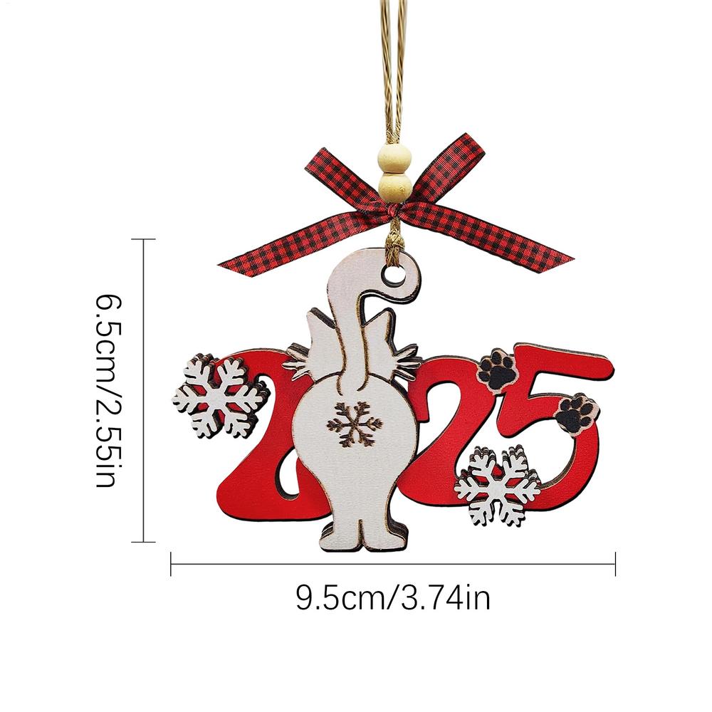 Cat Christmas Ornaments Funny Ornament for Christmas Tree Wooden Cute Unique Ornaments Decor Cat Lover Gifts
