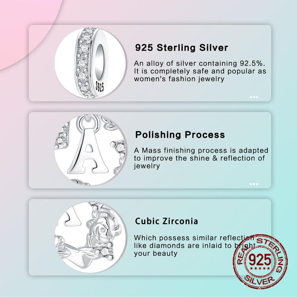 copper Vintage Classic Heart Shape Letter A Pendant Charm Compatible With Authentic Charm Bracelets Women Do It Yourself Jewellery Gift