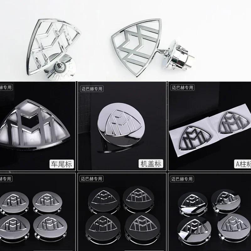 Car Wheel Cap Steering emblem Shell Sticker Chrome Emblem For Maybach Hood Lay Stand Logo S500 S600 V12 Side Fender Trunk Badge1 gos0