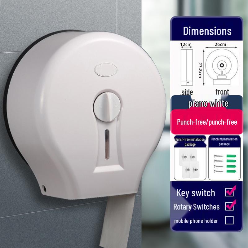 Wall-Mounted Waterproof Jumbo Toilet Paper Holder for Hotel Bathrooms