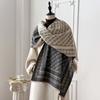 Korean version chain printed scarf women's warm thickened imitation cashmere Internet celebrity scarf