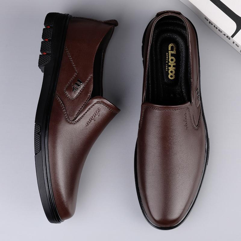 Loafer Summer Mens Comfortable Office Flats Genuine Leather Casual Dress Shoes Designer Black Brown Original Cowhide Men Loafers