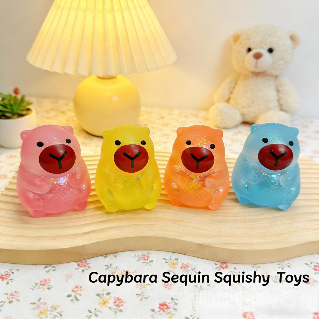 Kawaii Capybara Squishy Geschenkbox 4er-Pack Weicher TPR Fidget Stressball Angstlinderung Partygeschenke