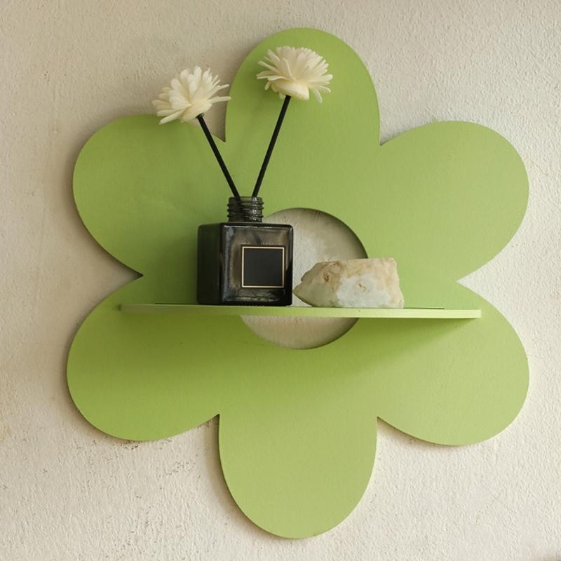 Decorative Wall Mounted Flower Shelf Durability Wood Display Organizers For Modern Homes Enhances Room Aesthetics