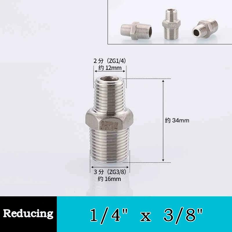 10pc 304 Stainless Steel Hexagonal Outer Wire Double Headed Straight Through Coupling Threaded Pipe Male Thread Hex Nipple Union