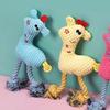 Peluche per cani Cucciolo da masticare Corda intrecciata Flanella Forma di giraffa Sicuro Carino per la pulizia dei denti degli animali domestici Cielo