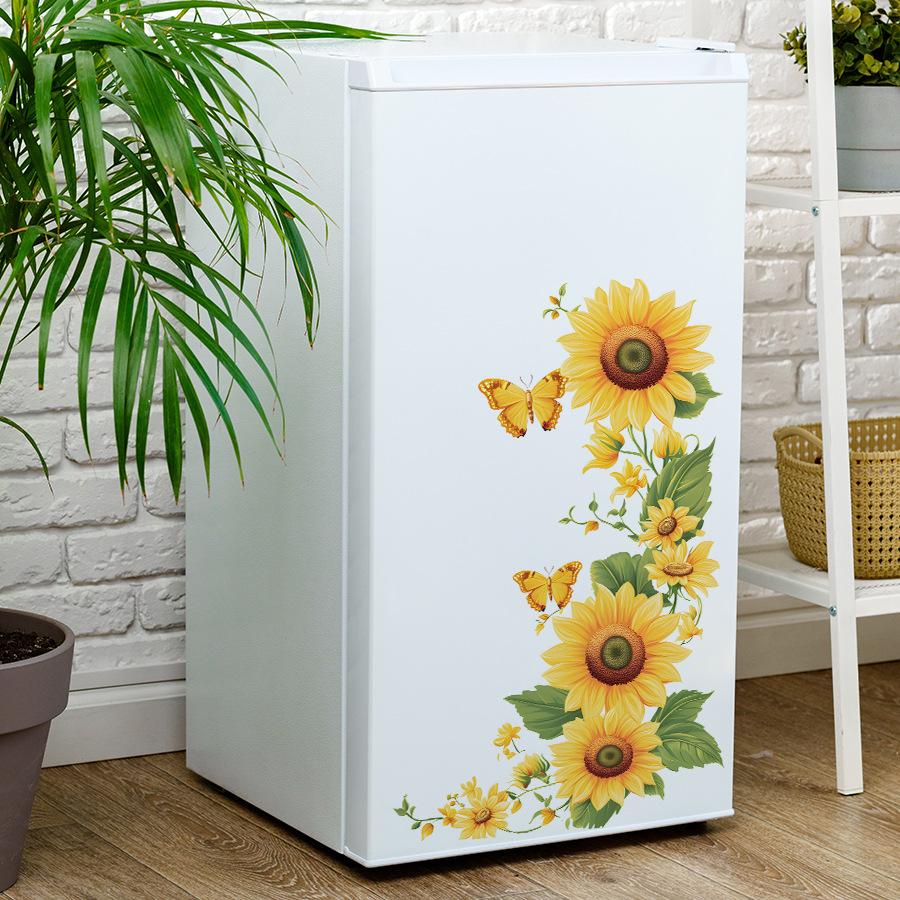 Self Adhesive Yellow Sunflower Cluster Sticker for Home Appliance Easy Peel No Glue
