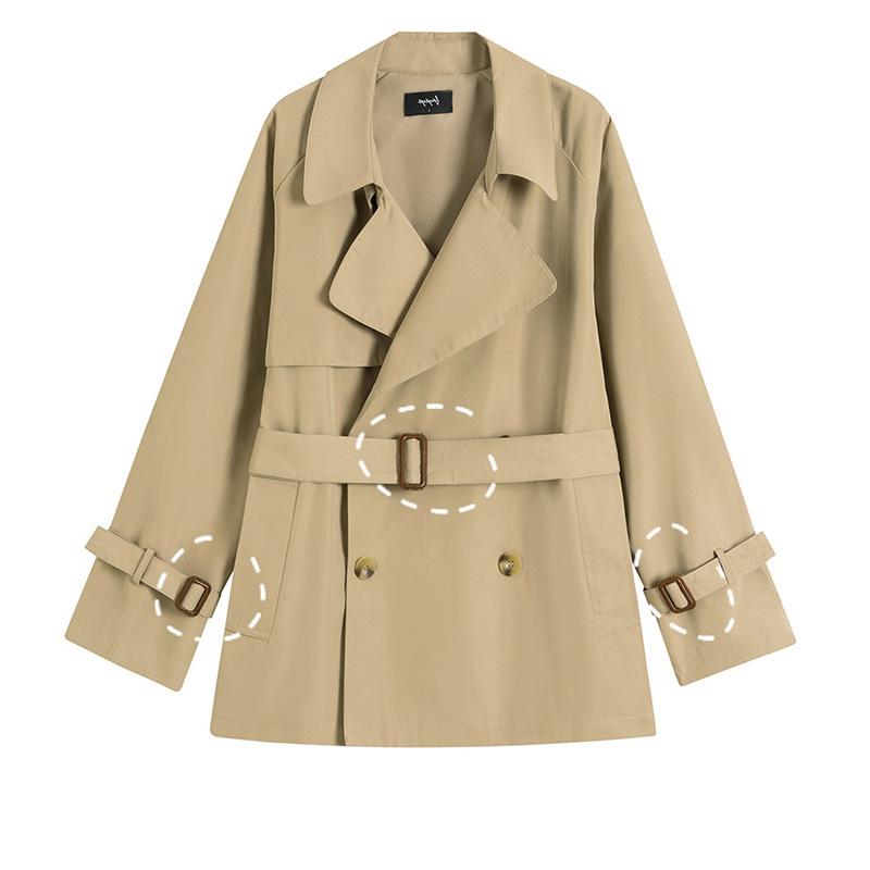Wiosna Jesień Casual Trench Coat dla kobiet Pasek Luźna Kurtka