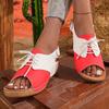 Fashion Summer Platform Retro Sandals Indoor Outdoor Slippers Strap Wedge Peep Toe Elegant Soft Heeled Slides Sandalias De Mujer