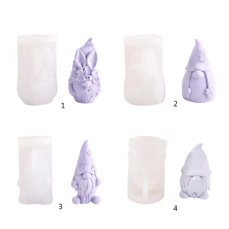 Christmas Gnome Candle Silicone Mold for DIY Candle Soap Plaster Desk Ornament Gnome Ornament Christmas Party Decor