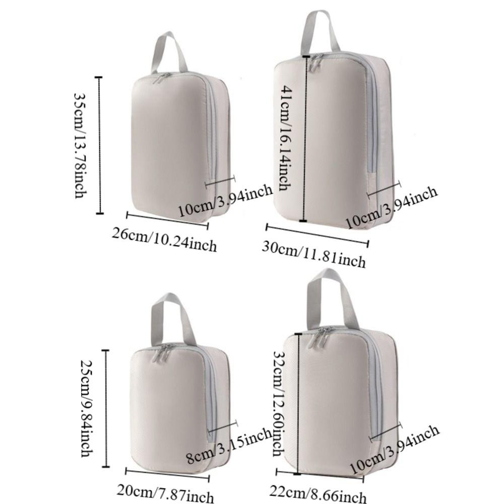 4Pcs 4 Size Travel Compression Packing Cubes Bag Waterproof Travel Bag  Travel