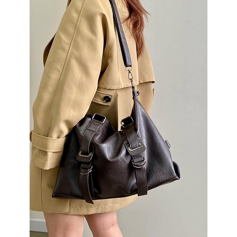 Ielgy Female Bag American Retro One-Shoulder Messenger Portable Tote Bag Large Capacity Bag