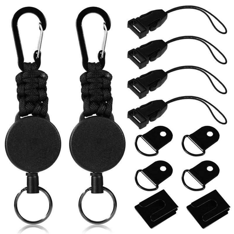 

SHGO-Portable Telescopic Rope Key Hanging Ring, 1 Set Anti-Loss, Design For Office And For Outdoor Use чёрный