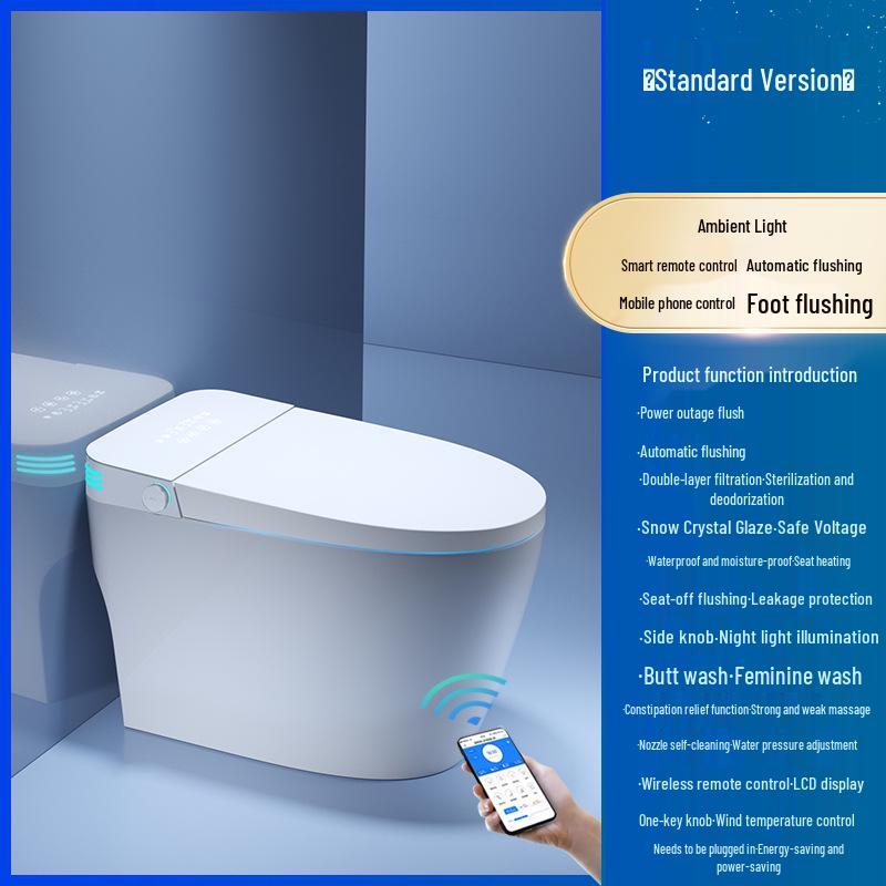 Genuine Smart Toilet with Automatic Flip Lid, Instant Heating, Voice Control, Siphon Technology, and No Water Pressure Limitations.
