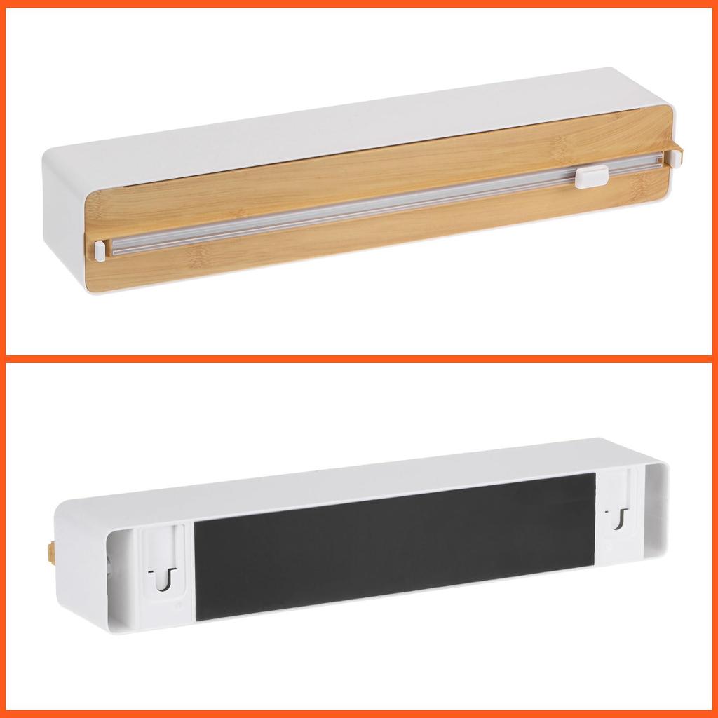 Uxcell Plastic Wrap Dispenser, 31cm X 5.5cm, with Cutter and Magnetic Bottom, for Tin Foil, Wrap, and Aluminum Foil, Wood Color