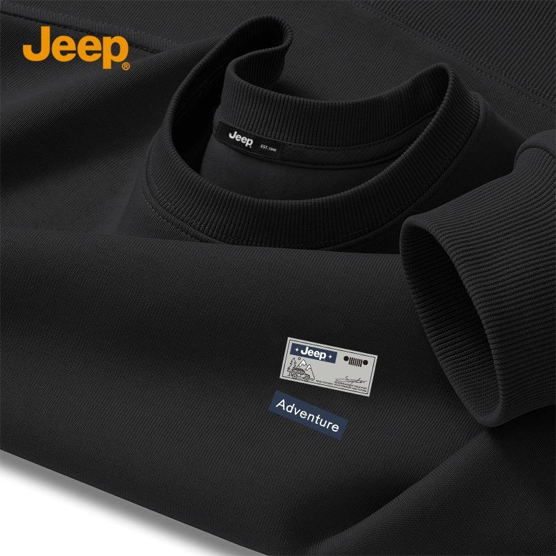 JEEP Men's 2026 Spring Loose Heavyweight Round Neck Sweatshirt