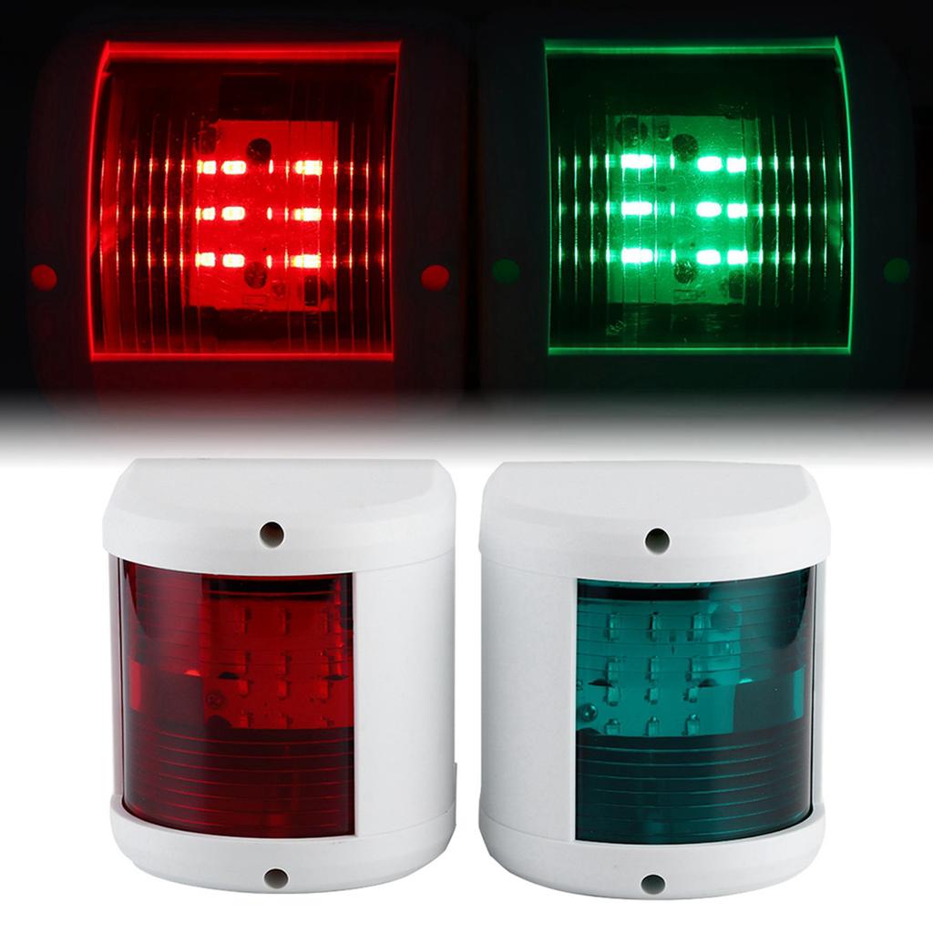 12V?24V LED Navigation Signal Light Left Red Right Green IP66 Waterproof Lamp White Shell for Yacht