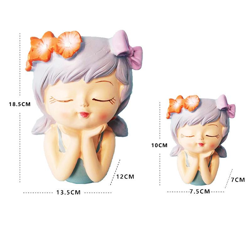 Face Planters Pots Tabletop Decorative Decor Flower Vase Statue Fairy Flowerpot For Cafe Kitchen Drawing Room Bedroom Office