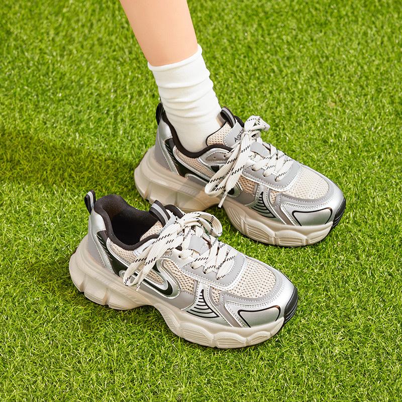 Augustine silver dad shoes women 2025 new summer Internet celebrity platform Paris fried street casual sports shoes