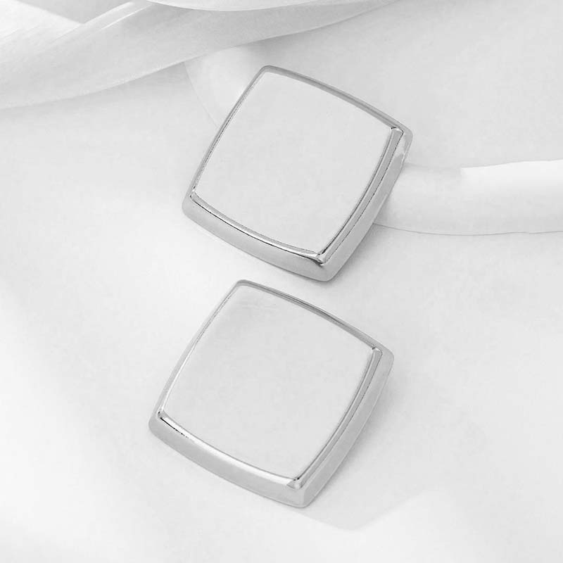 

Stainless Steel Gold Color Square Stud Earrings For Women Exaggerated Metal Large Geometric Piercing Earrings Zircon Gifts мідний