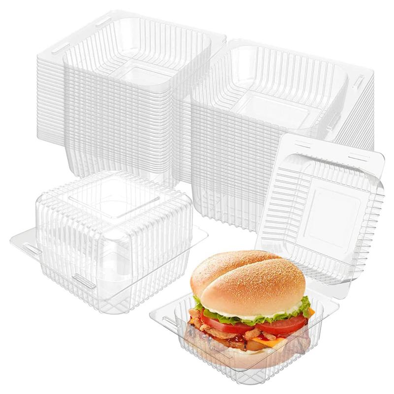 

ABUL-200 Count Clear Plastic Hinged Clamshell Takeout Tray Food Clamshell Containers For Dessert, Cakes, Cookies, Salads прозрачный