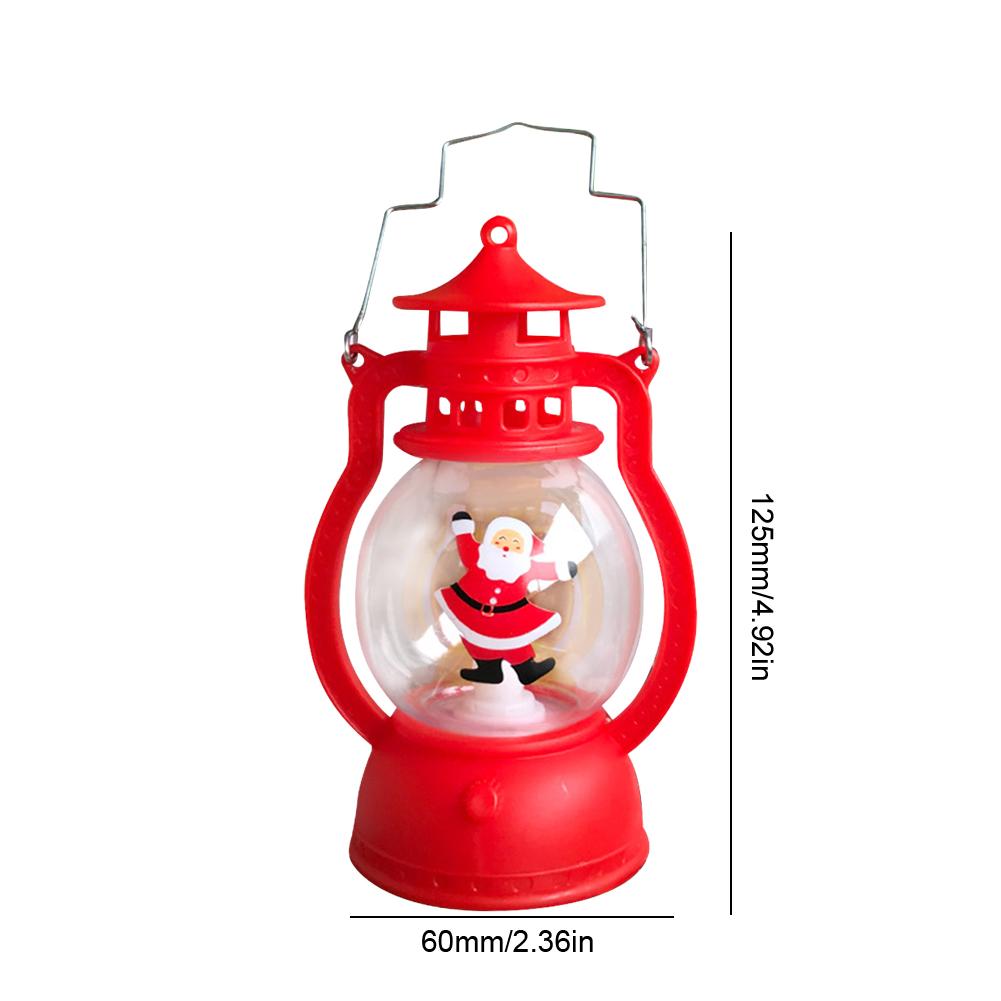 Christmas Portable Lantern Battery Operated Santa Claus Snowman Oil Lamp with Handle Xmas New Year Gifts for Table Decoration