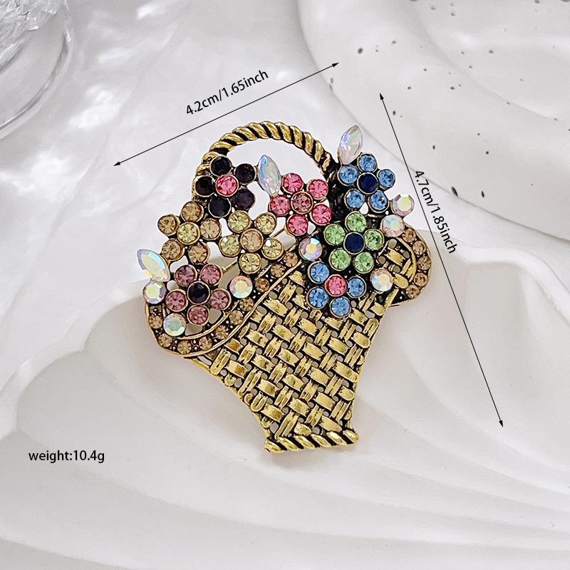 

Броши-корзинки со стразами для женщин, красивые, сверкающие цветы, свадьбы, вечеринки, повседневные броши, булавки, подарки