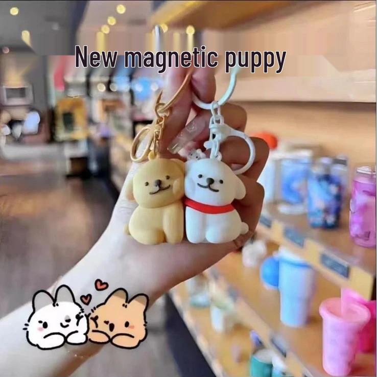 

New Little Dog Magnetic Couple Keychain Set: Cute and Creative Gift