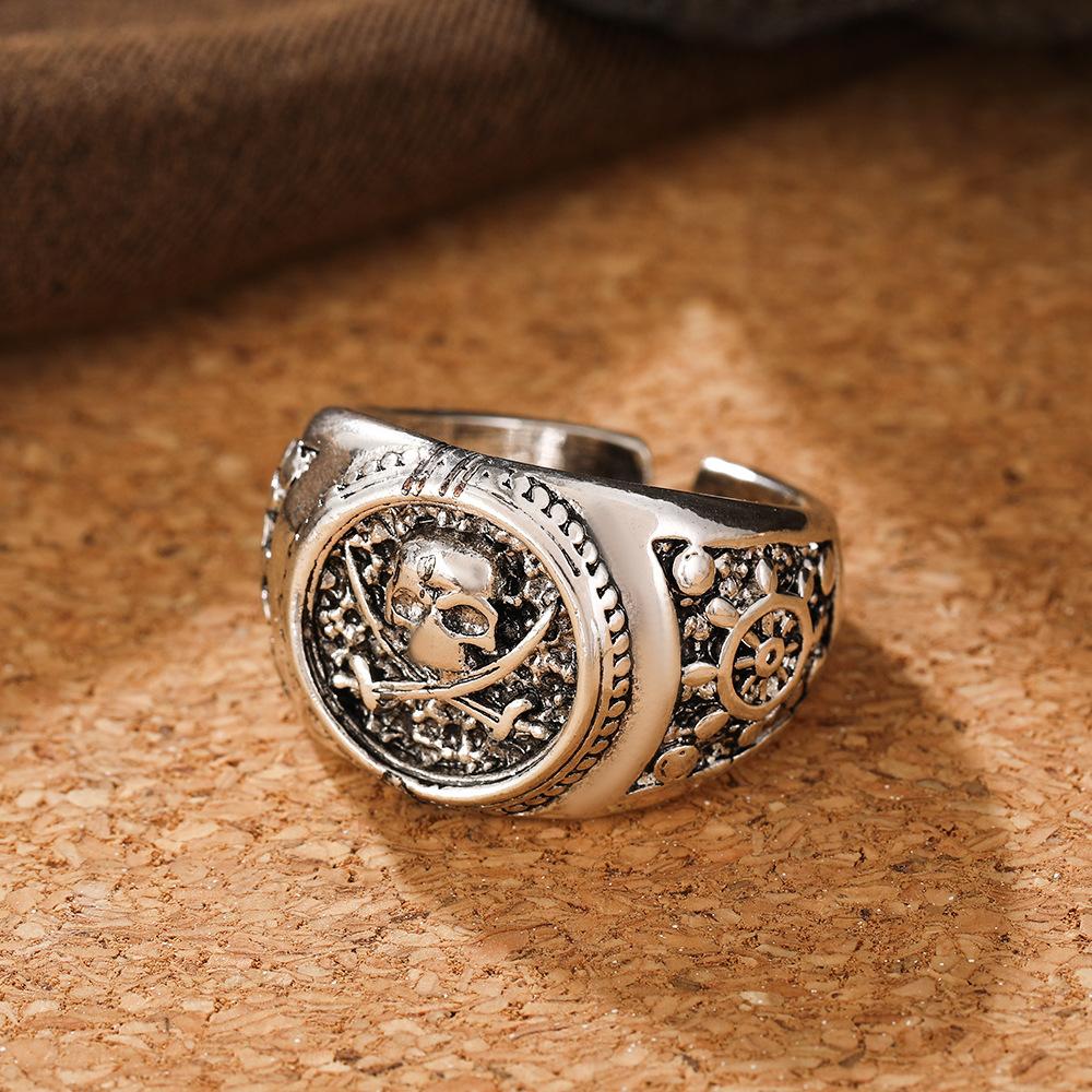 Pirate Skull Ring Punk Style Retro Hip-hop Hand Jewelry Men's Ring